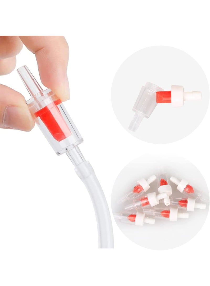 صمامات فحص حوض السمك لمضخات الهواء الشائعة، صمامات فحص مضخة هواء حوض السمك من البلاستيك الشفاف الأحمر، صمام فحص أحادي الاتجاه غير رجوعي لأنابيب الهواء في حوض السمك، 4 قطع، 4 ملم - Image 3